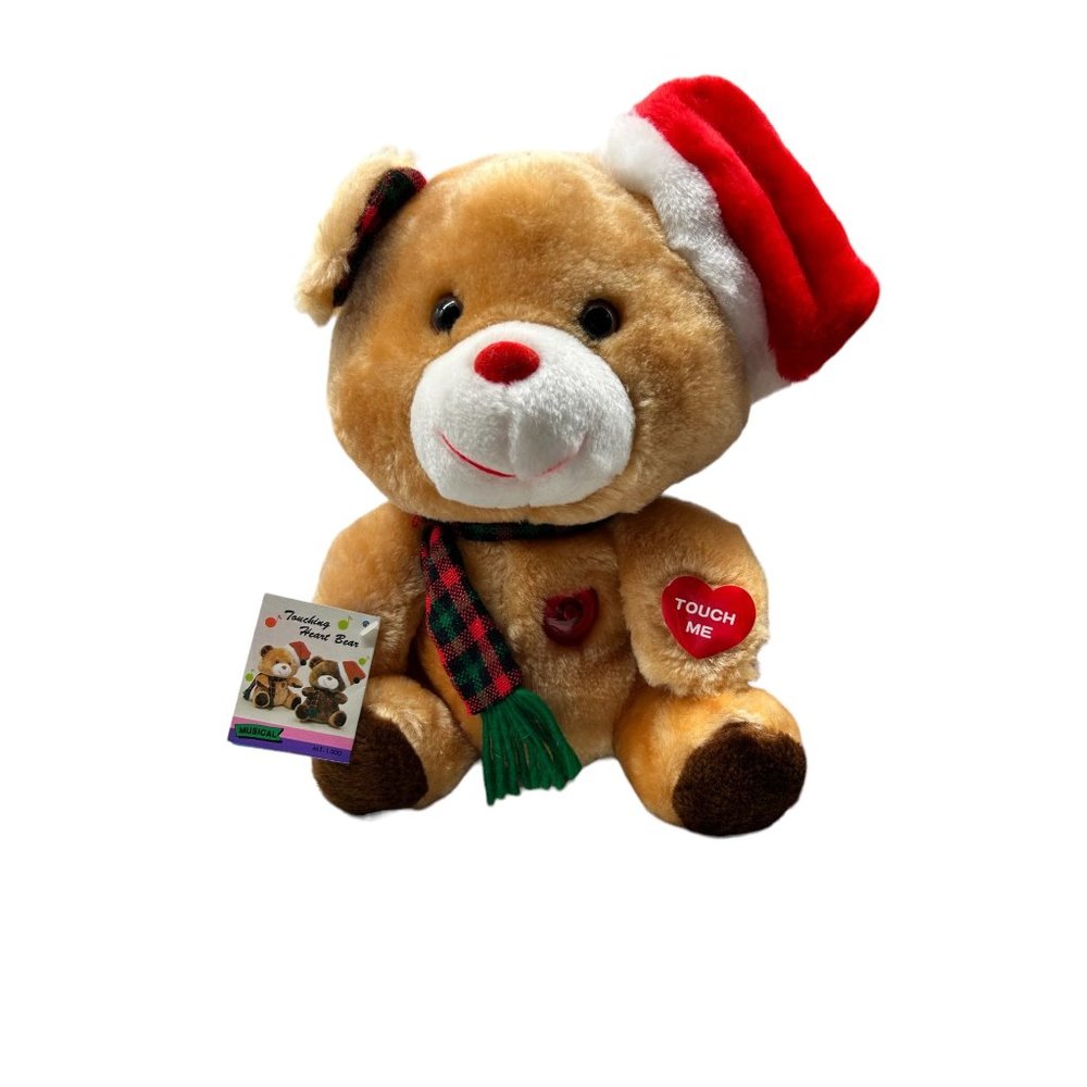 Vintage 1986 Metro Musical Teddy Bear Plush 10" Light Up Heart w/ Tags